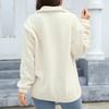 Women's Fashion Casual Versatile Loose Plush Top Half Zipper Pullover Long Sleeve Sweatshirt Sweatshirt