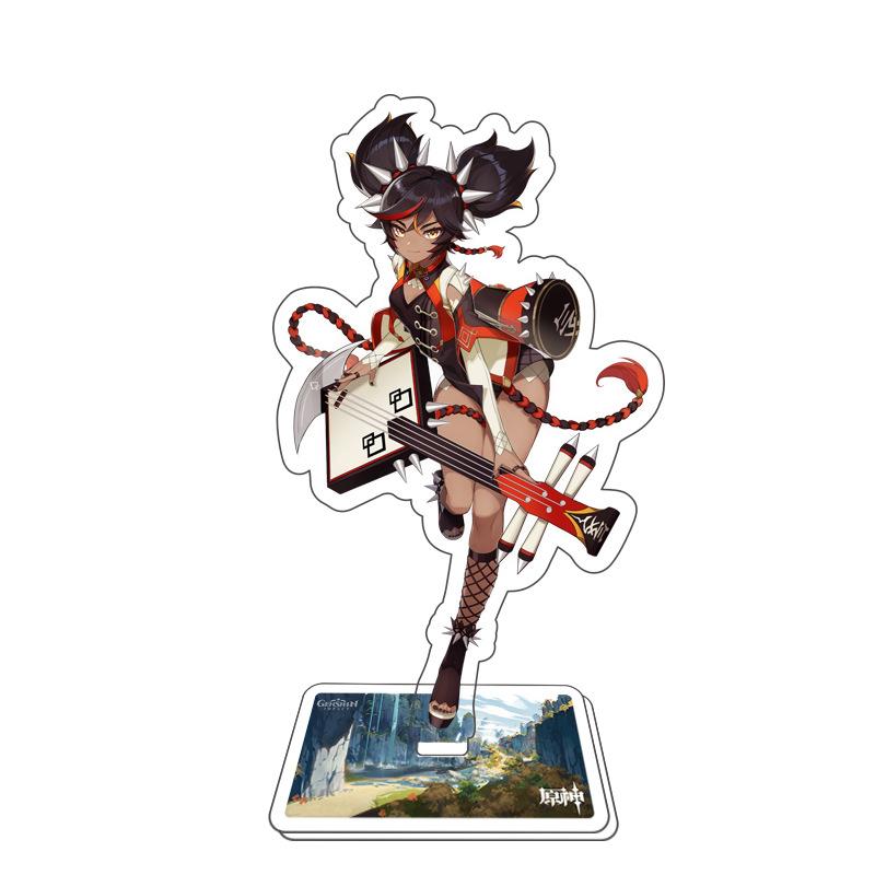 Игра Genshin Impact Стенд для фигурки Модель Игрушка 15 см Кэцин Шэнь Хэ Аратаки Итто Акриловая пластина с фигуркой Настольное украшение Подарок