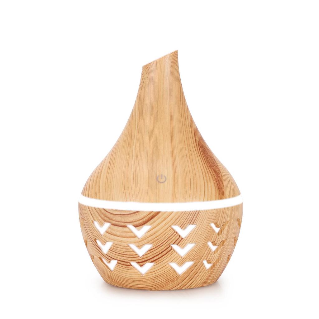 Увлажнитель воздуха с плоским горлышком и отделкой под дерево, 300 мл, с ночником - USB Mini Office Desktop Aromatherapy Companion