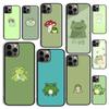 Осенний Мятно-Зеленый Смешной Лягушонок Чехол для Телефона для iPhone 17 Air 16 16e 15 12 11 13 14 Pro Max Apple Plus Coque
