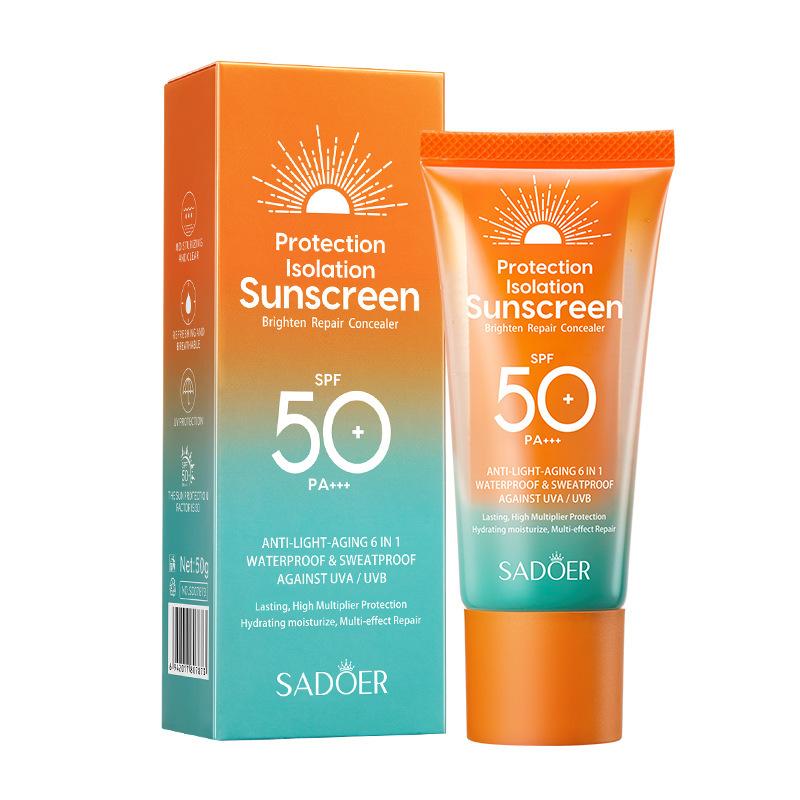 Солнцезащитный крем SPF 50+ для лица, протектор, солнцезащитный уход за кожей, двойная туба, мультиэффект, PA+++, солнцезащитный крем для лица, солнечный блок