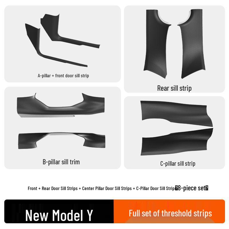 Tesla Model Y/3/YL Front & Rear Tailgate Protection Strips and Door Sill Plates with Free Shipping
