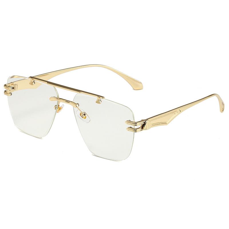 Frameless sunglasses, new women's trendy sunglasses, UV-proof driving ins, European and American sunglasses, advanced sense