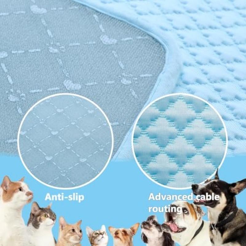 Dog Cooling Mat Self-Cooling Pad for Cats Small 18x 24 in Non-Slip Dog Bed Mats Sleeping Kennel Mat, Washable Ice