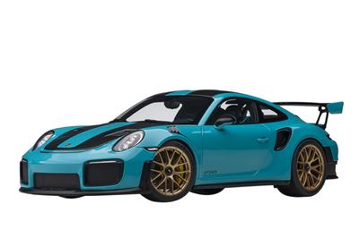 AUTOart Масштабная модель Porsche 911 GT2 RS Пакет Weissach Черная отделка 78175 1/18 (991,2) Синий/Углеродный