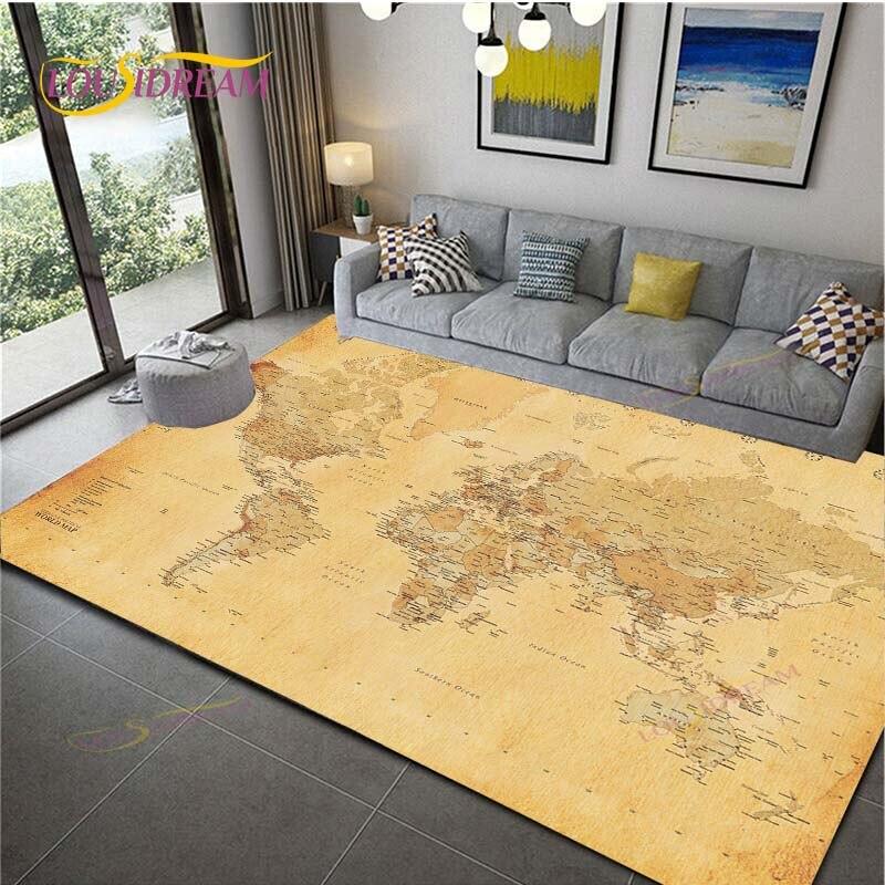 Карта мира Ковер Карта Коврики Домашний декор Мягкий фланелевый коврик для спальни Детские игры Ковры для ползания для гостиной Ковры для гостиной