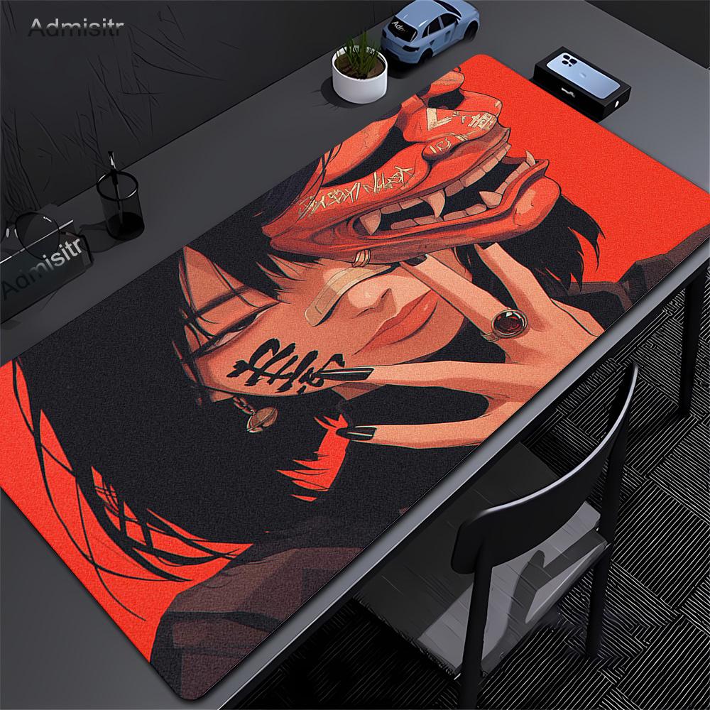 Oni Devil Mask Rubber Mouse Mat Gamer Mouse Pad Anime Girls Large Gaming Mousepad Game HD Print Keyboard Pads Non-Slip Deskmat