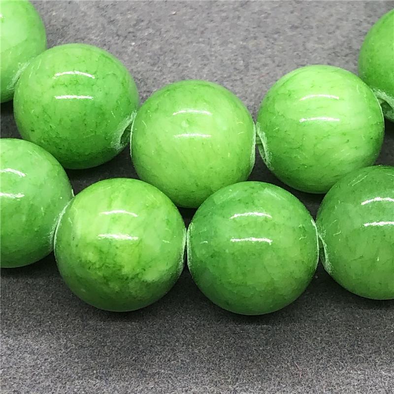Натуральный камень, драгоценный камень, трава, зеленый халцедон, свободные бусины, ювелирные изделия, круглые бусины