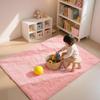 Pink Plush Carpet, Decoration for Girls' Rooms, Area Rug for Living Room and Bedroom, Soft Baby Play Mat, Home Decoration