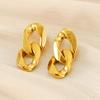 Европейский и американский стиль серьги-пусеты из ретро титановой стали в форме восьмерки, геометрические из нержавеющей стали с 18-каратным золотым покрытием для женщин.