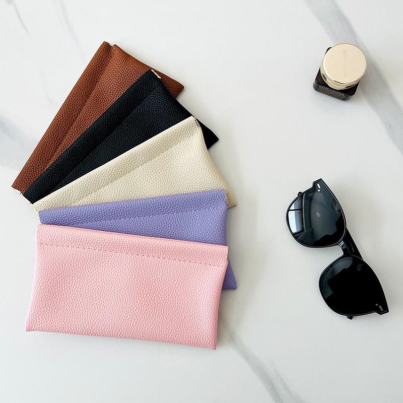 Сумка для хранения мелочи с узором личи: Большая косметичка, Чехол для очков, Внутренняя сумочка-клатч, Набор для помады и монет.