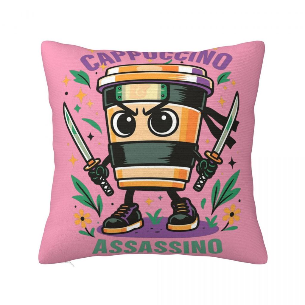 Мем про отмирание мозга Итальянский Отмирание мозга Тунг Тунг Тунг Саху Наволочка Подушка Полиэстер Наволочка Морден Для дивана Автомобиля Домашний декор