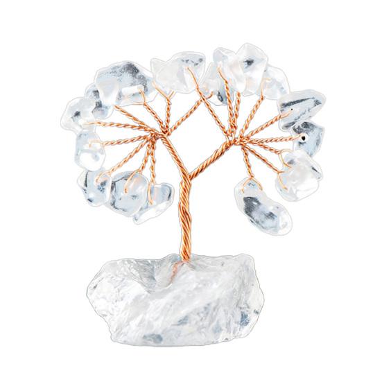 Красочный орнамент дерева из натурального камня с базовой положительной целебной энергией Медная проволока Камень жизни Денежное дерево Настольное украшение по фэн-шуй Медитация