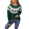 Winter New Christmas Sweater, Round Neck Jacquard Christmas Tree Sweater for Women