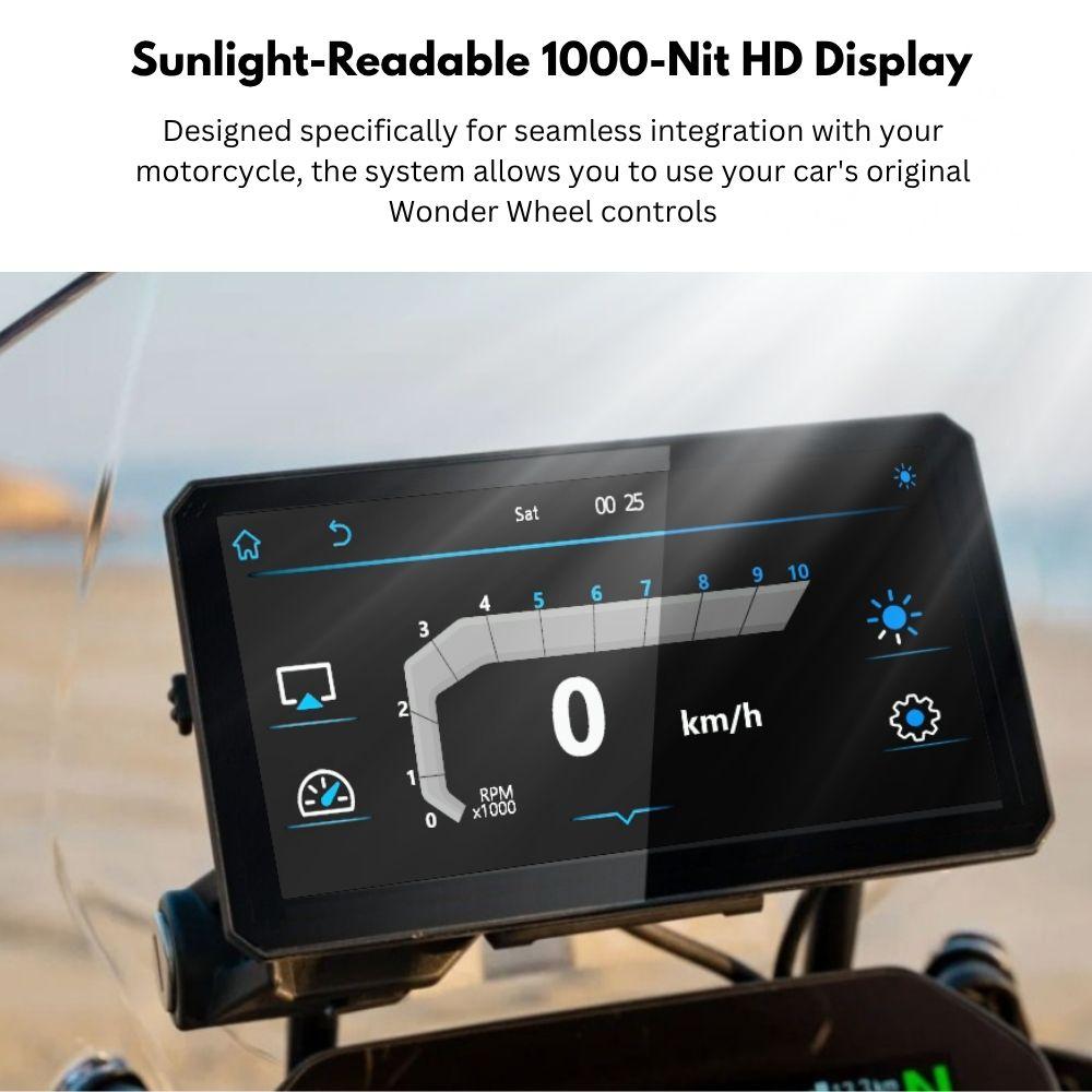 Portable Detachable 6-Inch 1000 Nits IPS Touch Screen Display TPMS Anti-Theft Motorcycle GPS Navigator 1 Year CarPlay Android
