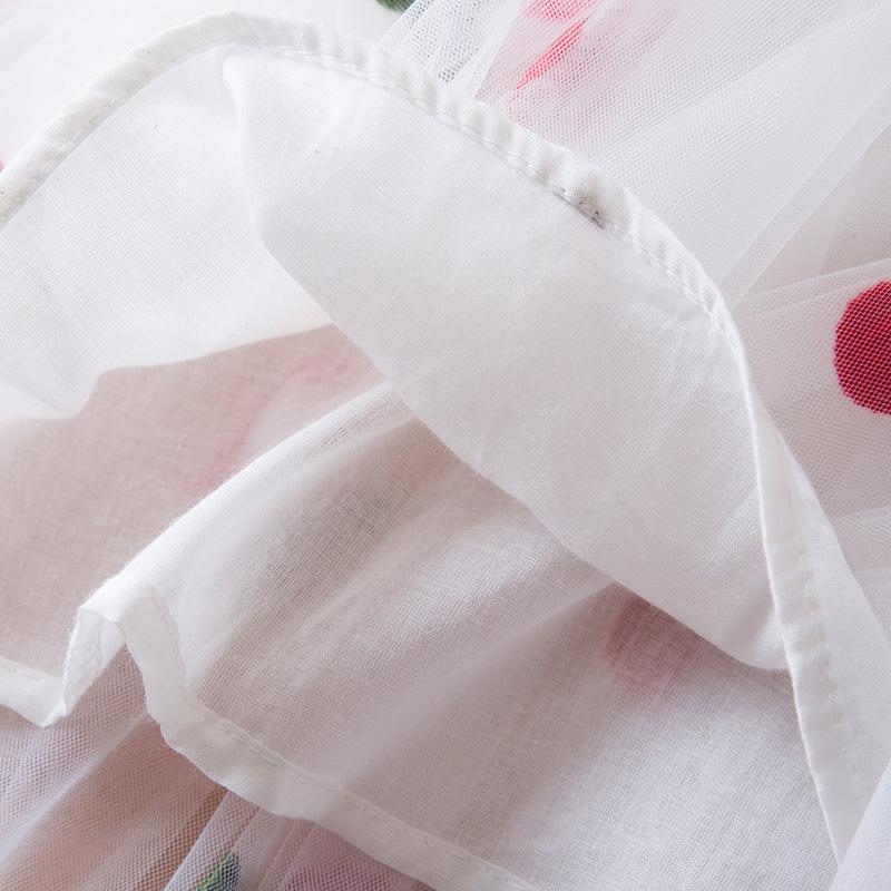 Платье для девочек, лето 2024, летнее платье в горошек с мультяшным принтом для маленьких девочек, сетчатая юбка, пышные тюлевые платья принцессы с крылышками