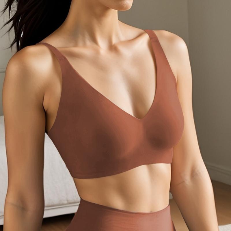 Обычный бесшовный бюстгальтер без косточек женский бюстгальтер пуш-ап со съемными подушечками мягкое комфортное нижнее белье для сна и спорта SML Xl