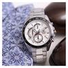 Casio EDIFICE Classic Casual Fashion Quartz Movement Stainless Steel Strap Japanese and Korean Watch Men's Watch Silver Dial EFV-550D-7AV