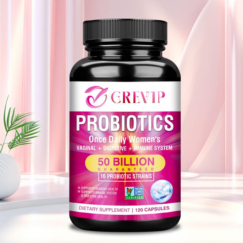 Probiotic capsules, containing 50 billion CFU, high purity, 120 capsules, suitable for both men and women.