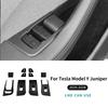 ABS Углеволокно 4 шт. Накладка на переключатель стеклоподъемника LHD для Tesla Model Y Juniper Launch 2025 2026-UP Автомобильные аксессуары для интерьера