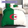 Algeria Flag Pattern Bedding,Quilt Set Quilt Cover Pillowcase Home Birthday Gift(1 * duvet cover + 2 * pillowcase, without core)