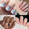 Французские накладные ногти Короткие круглые кончики ногтей Модные накладные ногти для салона