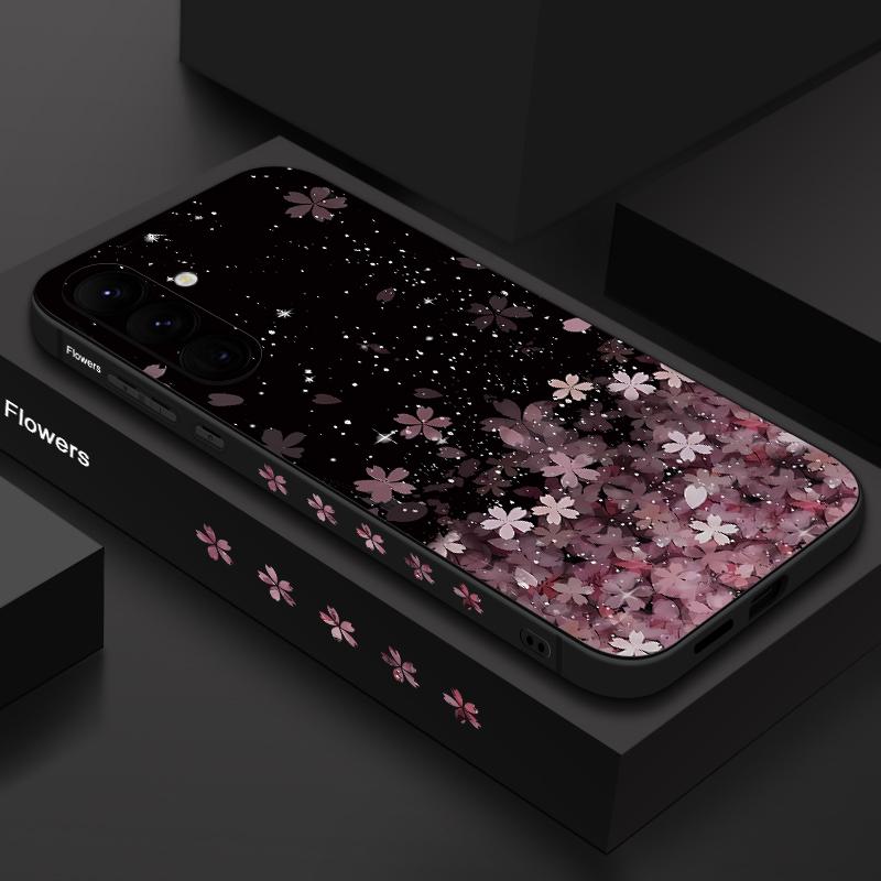 Чехол с узором вишневого цвета для Samsung Galaxy S25 S24 S22 Ultra Plus S23 S21 S20 Fe A55 A54 A52 A35 A15 5g Lanyard Tpu Soft Slim Case Cover