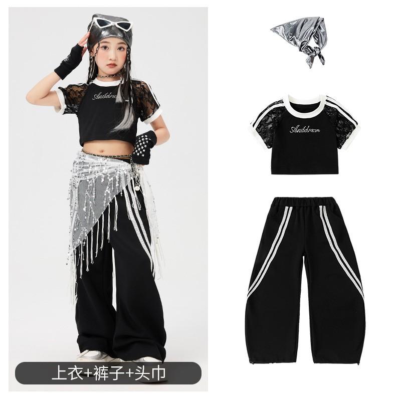 Girls Hip Hop Jazz Dance Costume Kids Performance Outfit Streetwear Stage Show