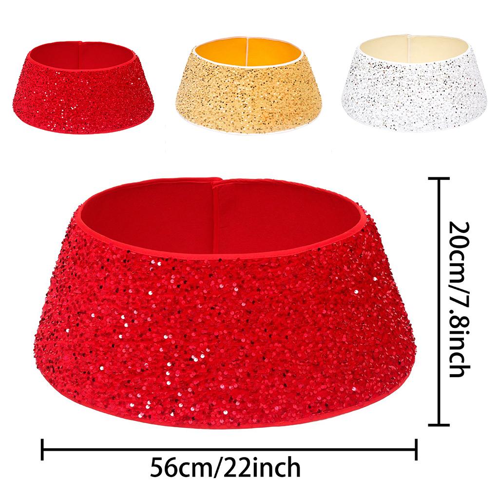 Small Shiny Christmas Tree Dress Collar Christmas Tree Base Cover Christmas Tree Basket for Holiday Decorations Home Decor