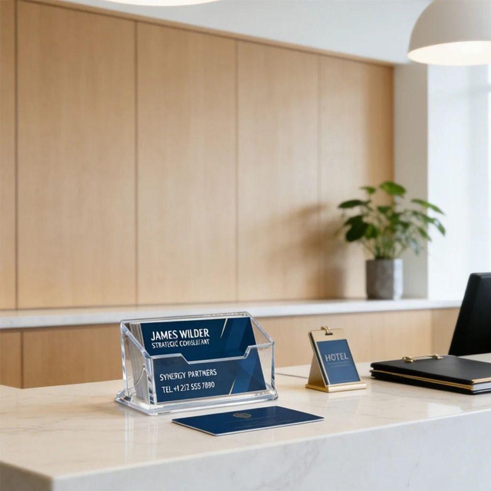 Thickened Business Card Display Stand Single Layer Visiting Card Organizer Office Supplies