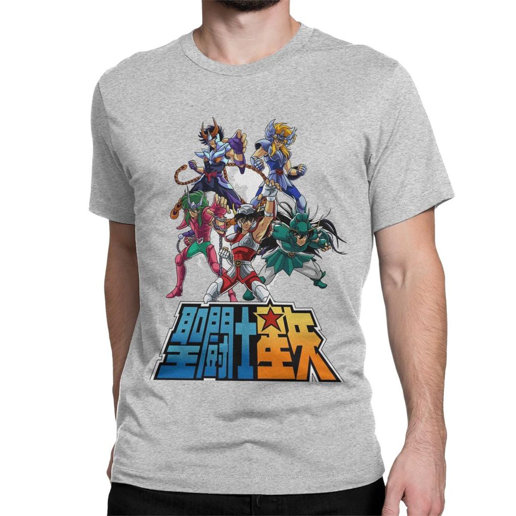 Рыцари Зодиака Японское Аниме Мужская Женская Футболка Футболка Святой Сейя Футболки с коротким рукавом Чистый хлопок 6XL Одежда