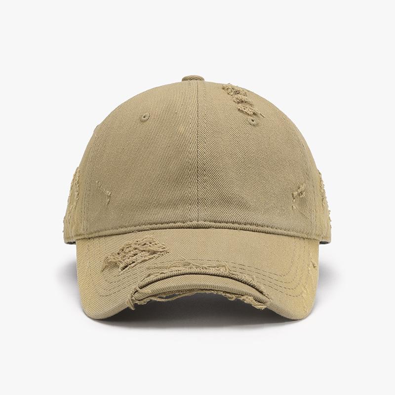 Washed Soft Top Baseball Cap Tie Dye Distressed Hip Hop Dad Hat Unisex Big Head Outdoor Casual Adjustable