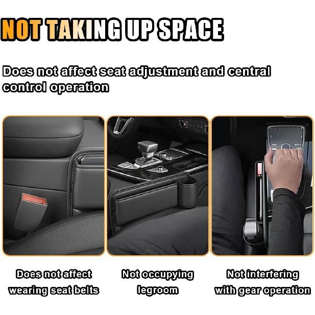 Упаковка из 2 предметов для автомобильного сиденья, кожаная полка для хранения автомобильного сиденья, с подстаканником, регулируемый ящик для хранения автомобильного сиденья, универсальное автокресло переднего ряда