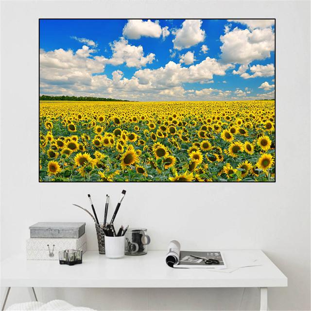 Landscape Sunflower Sunlight Canvas Painting Nature Sunrise Posters and Prints Wall Art Pictures Living Room Home Decor No Frame