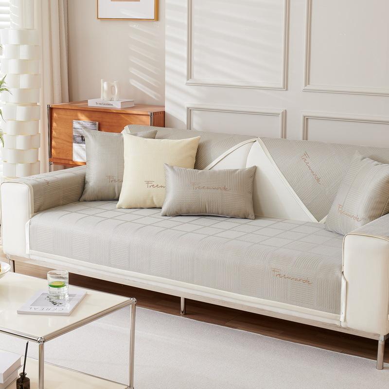 New Summer Fanghua Summer Ice Silk Mat Sofa Cushion Washable Non-Slip Cushion Sofa Cover Towel Wholesale