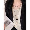 Korean-Style Tiger Eye Stone Layered Necklace: Women's Luxury Sweater Chain, Niche Exquisite Accessory