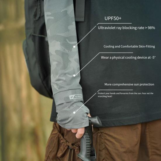 UV Protection Arm Sleeves UPF 50+ Cooling Compression Sleeve Ice Silk Neck Gaiter Face Balaclava for Outdoor Fishing Cycling Hiking