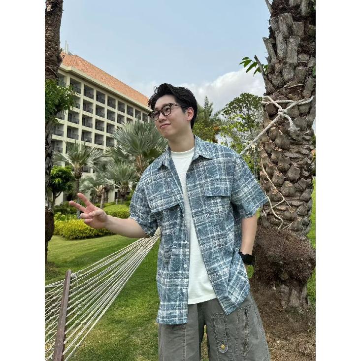 Летняя американская ретро-парная рубашка свободного покроя с длинными рукавами в клетку для мужчин и женщин, уличная куртка