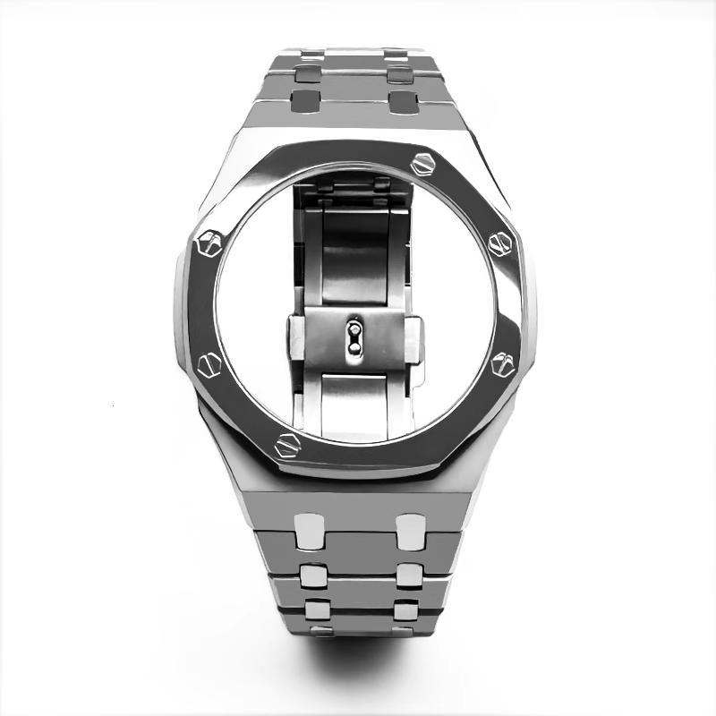 Мод-комплект GA2100 Корпус из нержавеющей стали Ремешок для часов Для Casio G-SHOCK Farm Oak GA-2100 GA-2110 GA-B2100 Металлическая рамка для часов Ремешок для часов