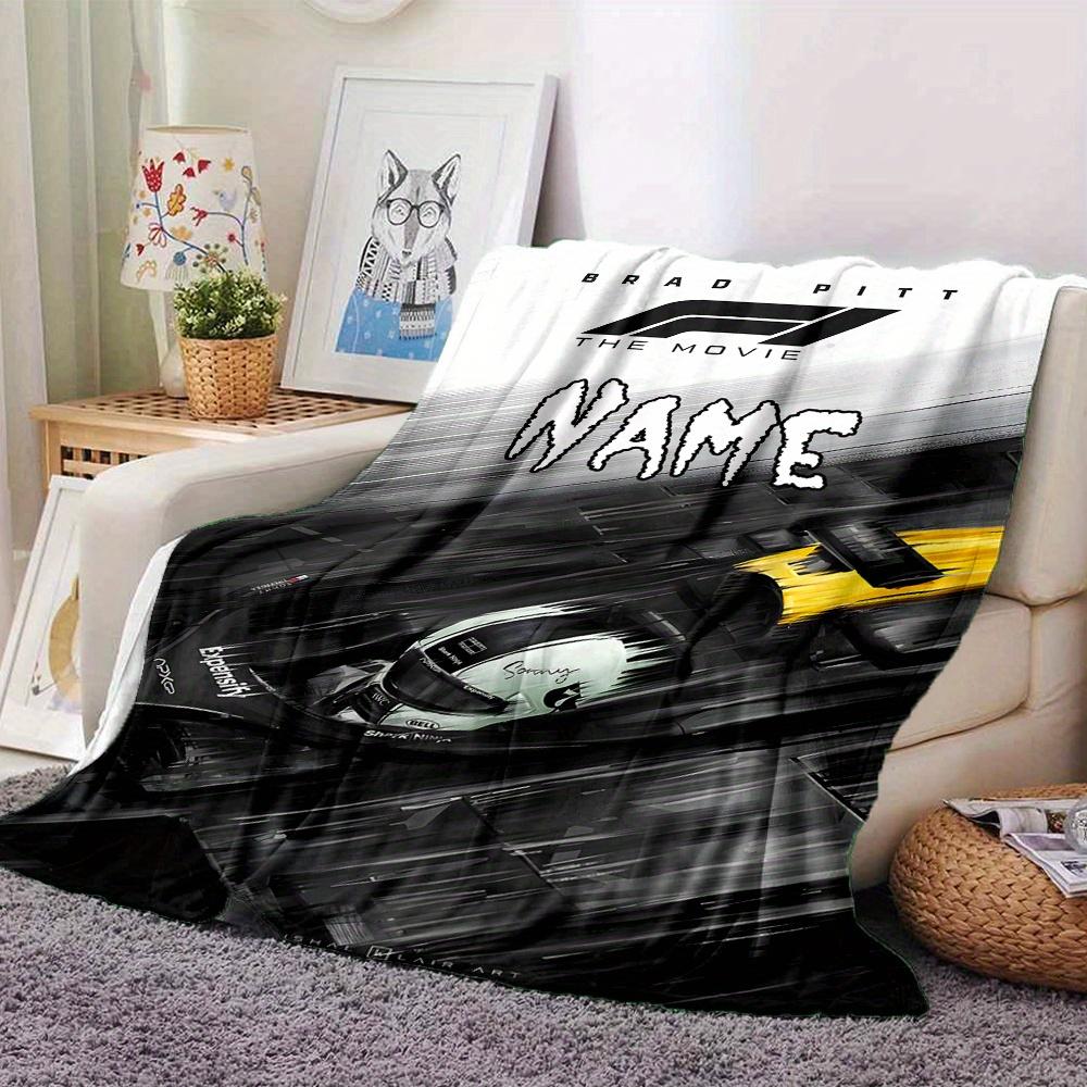 Brad Pitt F1 Race Car Driver Movie Scene Customized Your Name Blanket Lightweight And Comfortable Warm Blanket Suitable For Bed Home Chair Office Sofa