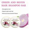 3pcs Onion and Biotin Shampoo Soap - 60g, Suitable for All Hair Types, Moisturizing and Smoothing, Rich in Rosemary Extract
