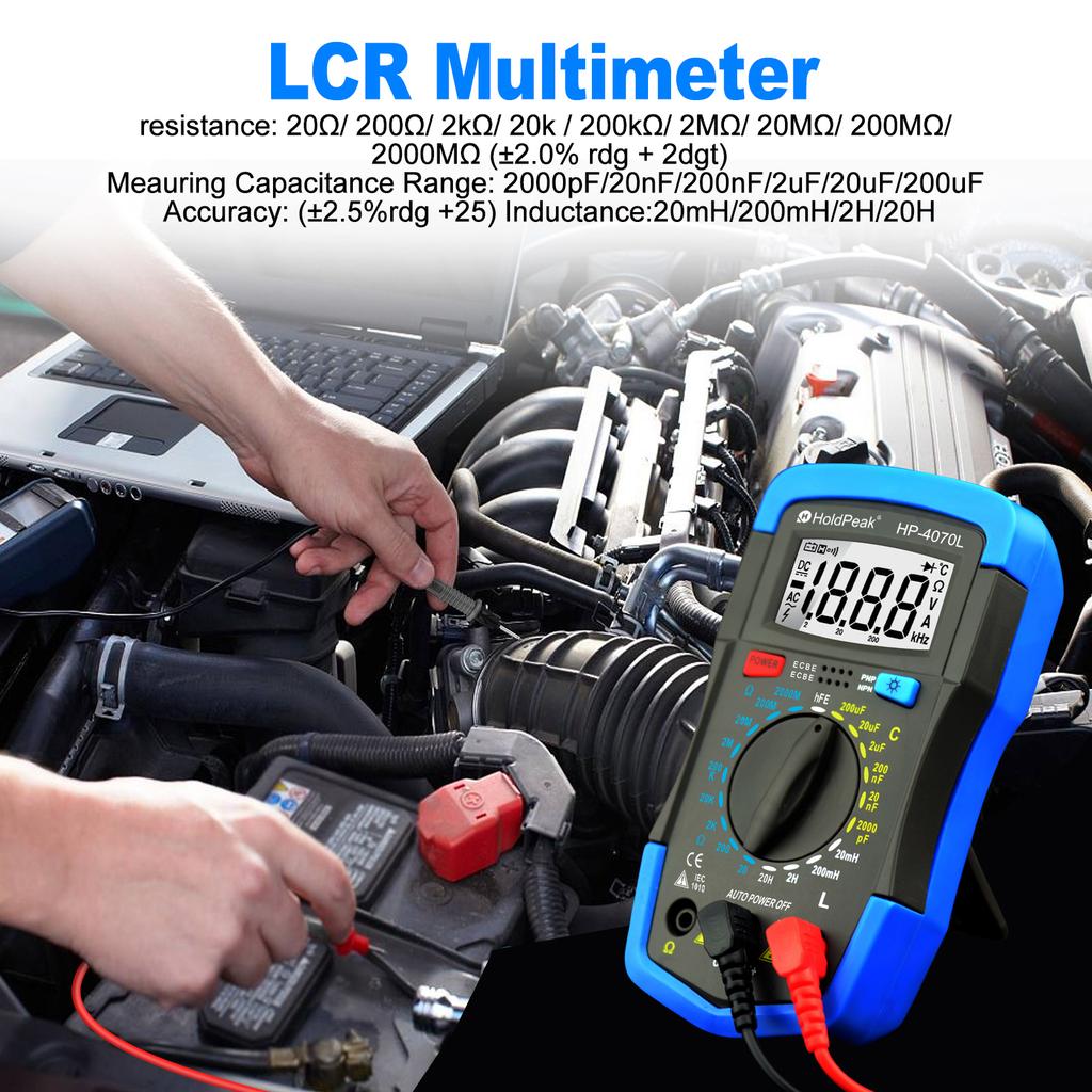 Professional Capacitance Measurement Multimeter LCR Digital Bridge, Resistance Fault Detection Instrument Tools for Electronic Repairs Digital Display