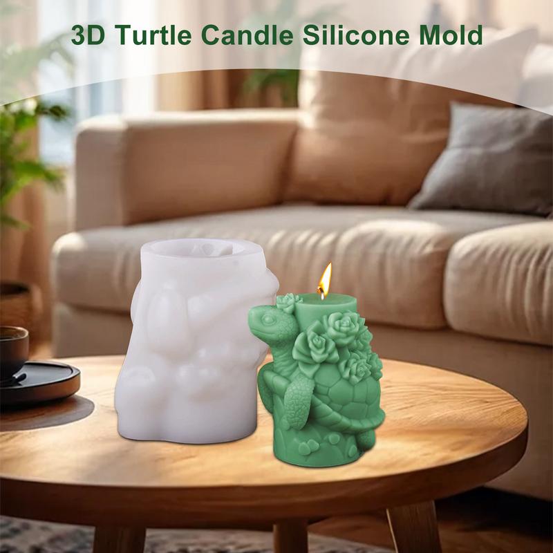 3D Силиконовая форма для свечей Суккулент Черепаха Камень для диффузора Украшение Эпоксидная смола Формы для животных Изготовление поделок из глины для торта Аксессуары