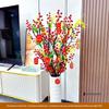 Prosperity Red Berries New Year's Floral Arrangement - Artificial Flowers for Living Room, Floor Decoration, Weddings, and Housewarming Ornaments