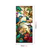 Retro Colorful Hummingbird Flower Stained Glass Window Film Non-adhesive  Window Film Decorative Static Cling