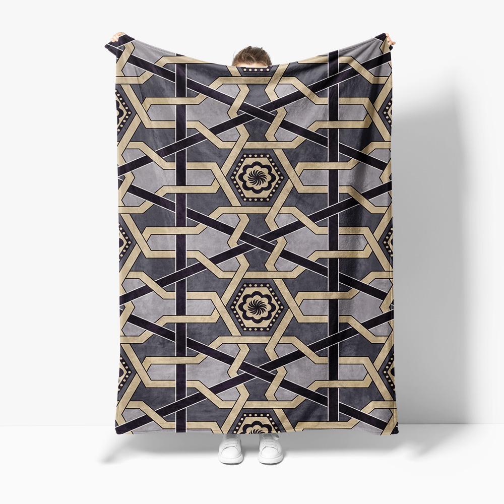 Geometric Pattern Blanket Abstract Print Throw Blanket Sofa Bed Decorative Blanket Home Decor Modern Gift