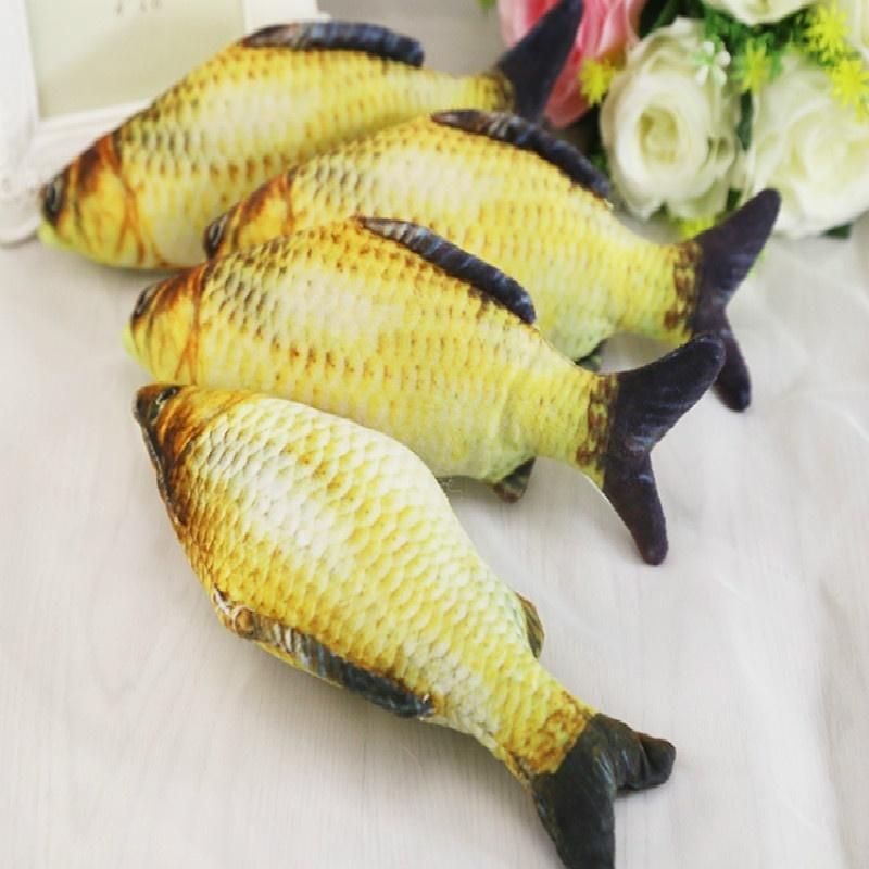 Мягкая игрушка для кошек в виде реалистичной рыбы. 18см