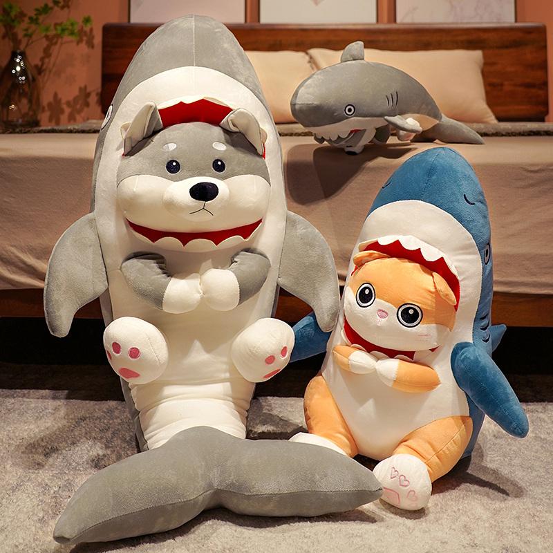 Уникальные Разноцветные Глаза Косплей Хвост Акулы Кошка Плюшевые Игрушки Мягкие Плюшевые Милый Кит Кошка Сиба-ину Собака Подушка Декоративная Подушка Подушка Мальчик