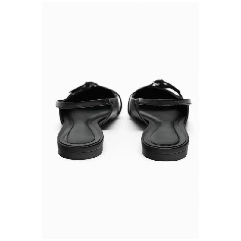 Новые блестящие женские сандалии, модные женские элегантные туфли без шнуровки с острым носком на пятке, туфли на среднем каблуке на плоской подошве