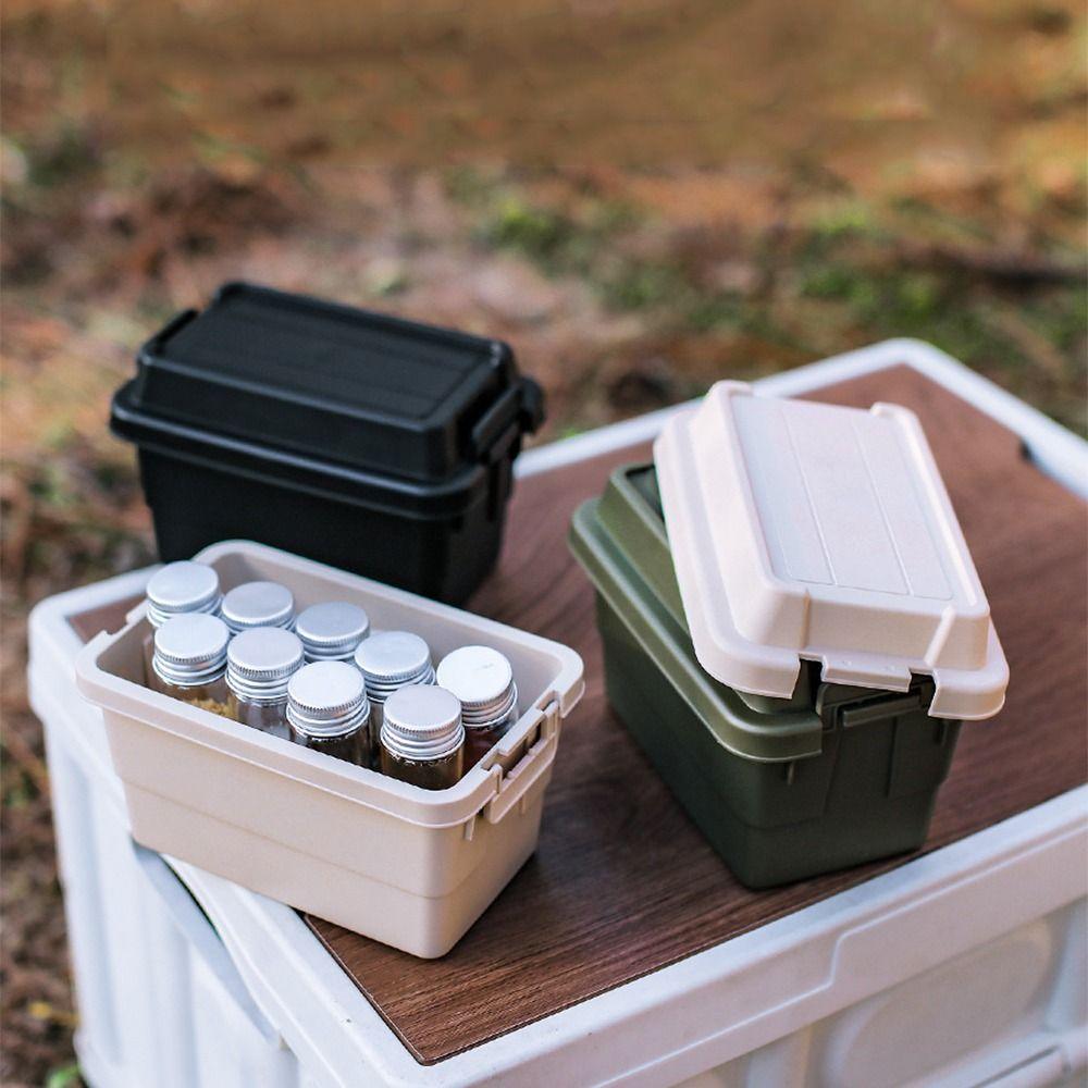Durable Camping Storage Box Plastic BBQ Utensils Organizer Gift Mini Storage Box Travel